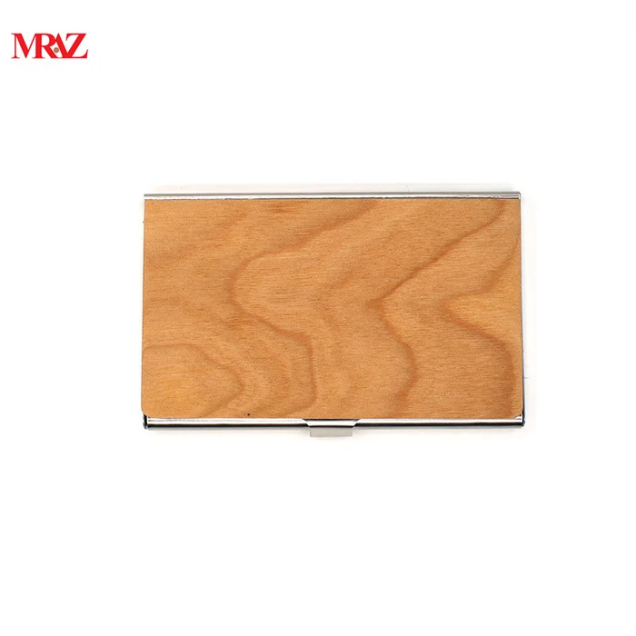 2022 factory china Wholesale wood metal money business card holder case