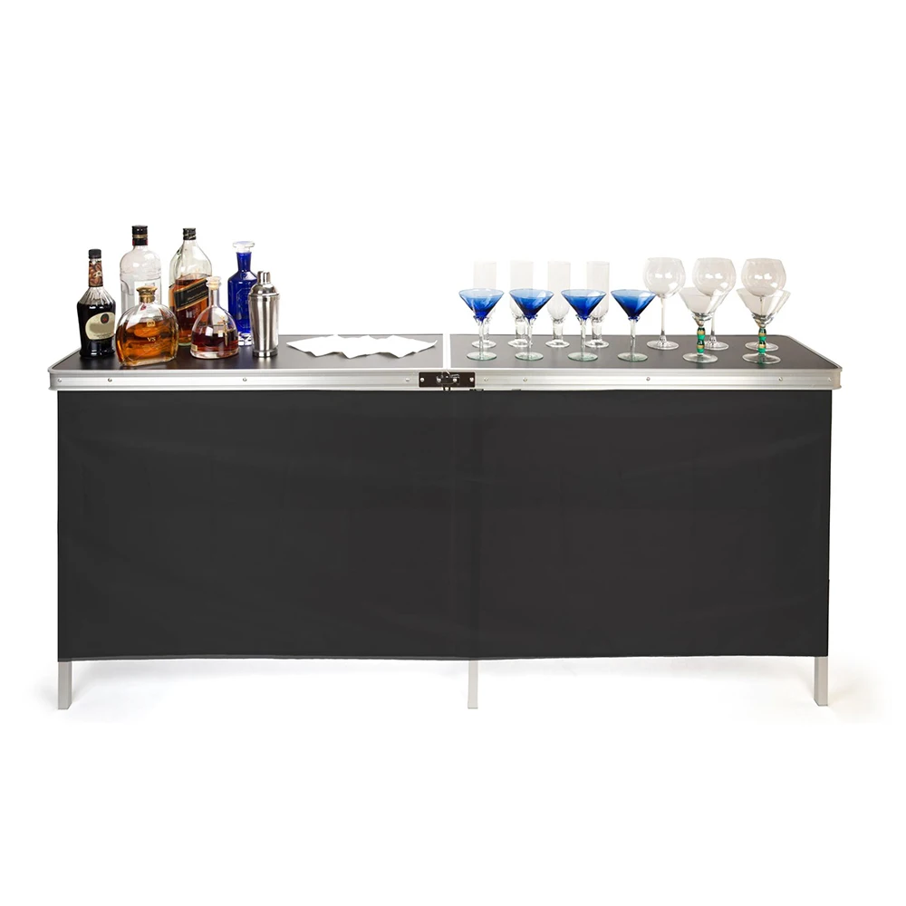 Outdoor portable rectangular foldable bartender drinking bar party table with carrying bag