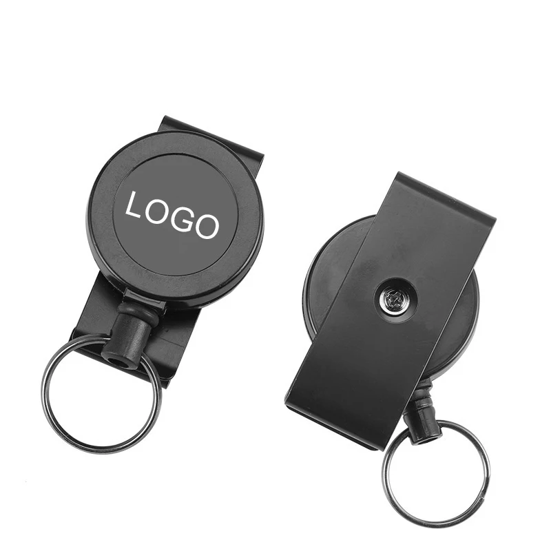 Manufacturer Custom Easy-Pull Stainless Steel Wire 360-Degree Rotating Buckle Zinc Alloy Telescopic Retractable Badge Holder