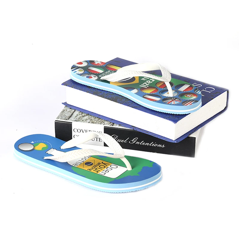 Summer Non-slip Bottle Opener Flip Flops For Men Home Bathroom Slippers Custom Soft Sole EVA Foam Flip Flops Men Beach Sandals