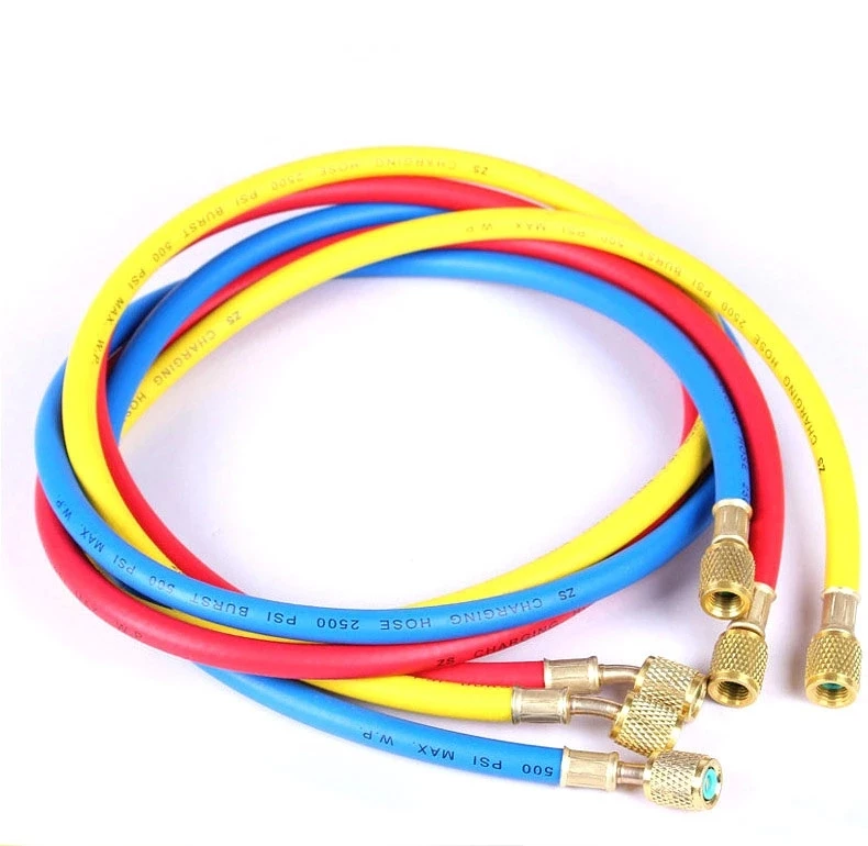 Refrigerant Charging Hose 3 color charging hose air conditioner fluoride pipe freon refrigerant pipe for R410 R22  R134a