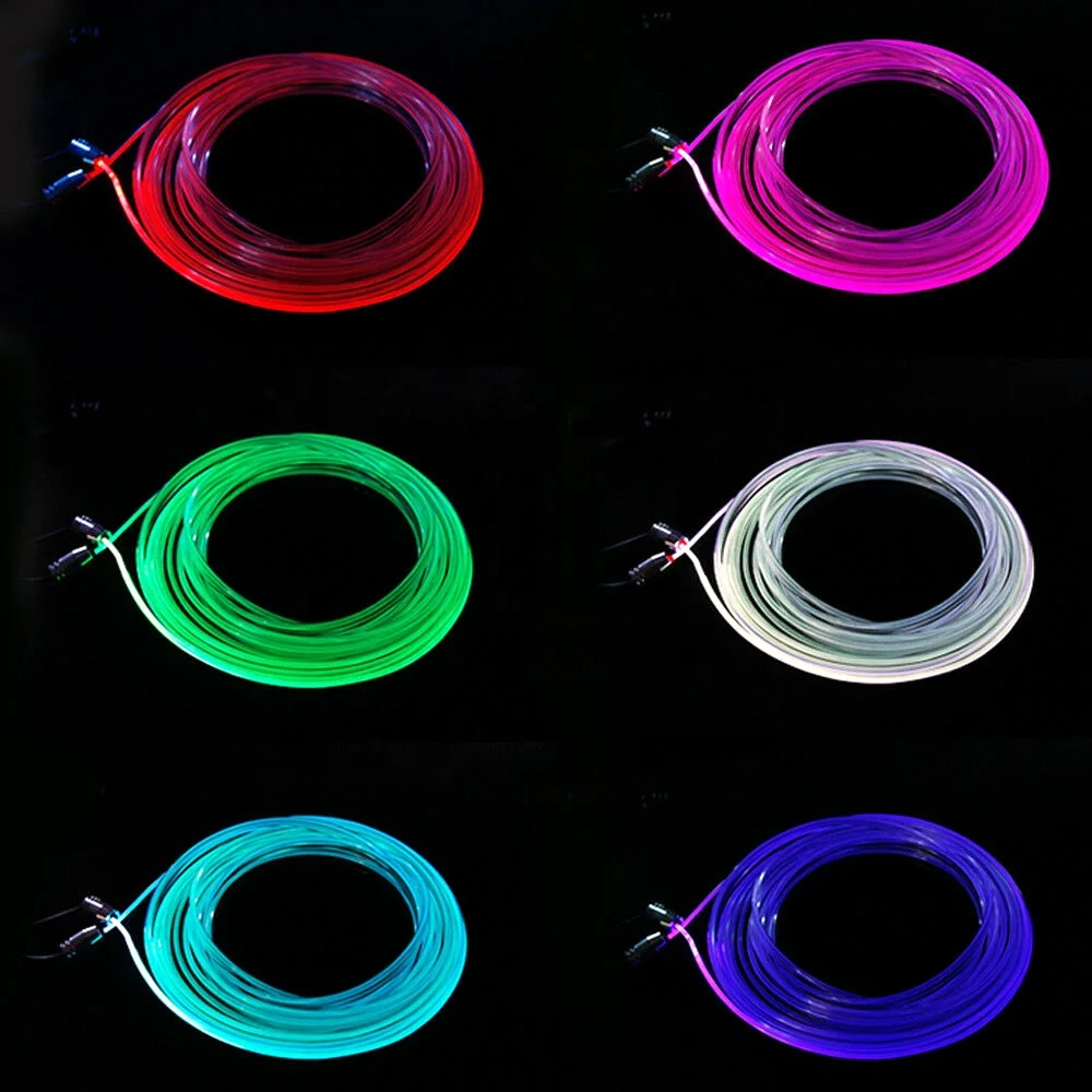 6m EL Neon Wire  RGB Multi-Color LED Car Interior Strip Light Phone APP Control Atmosphere Light