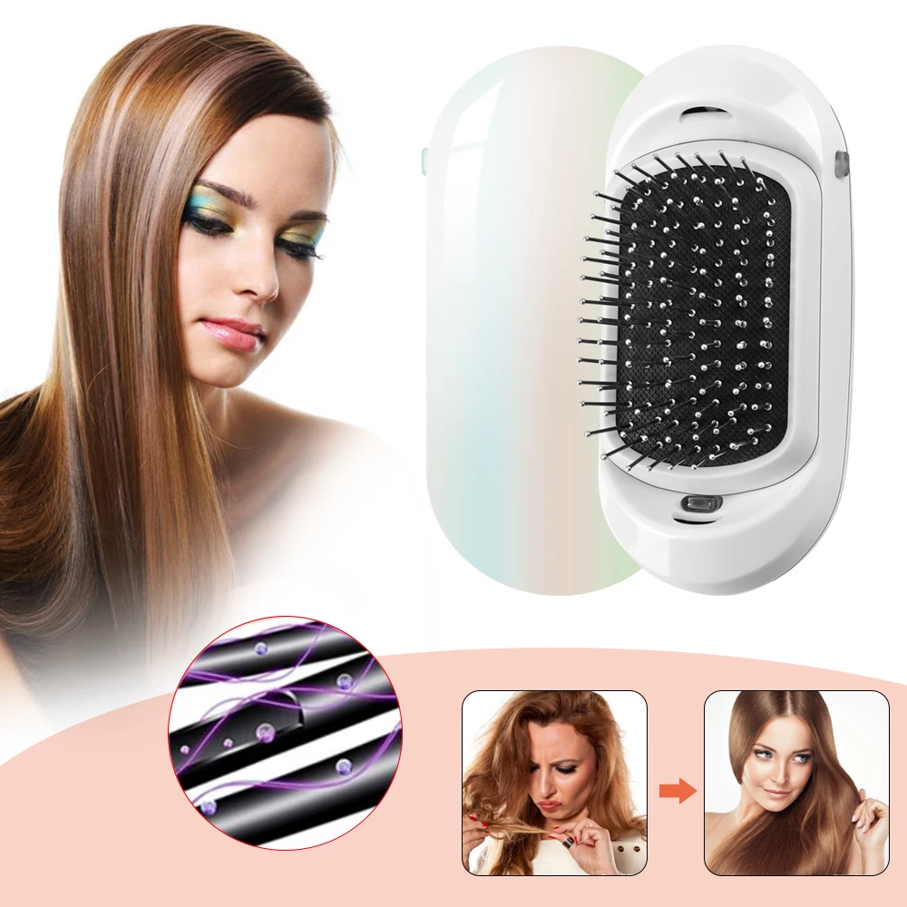 
Dropshippinp Ionic Double Negative Ions Brush,Antic-Static Hair Comb Electric Ionic Hairbrush Vibrating Scalp Massage Comb 