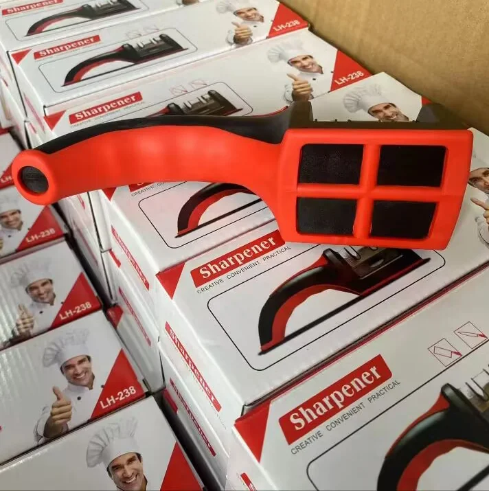 2/3 stage type quick sharpening tools with non slip base handheld multi knife sharpener