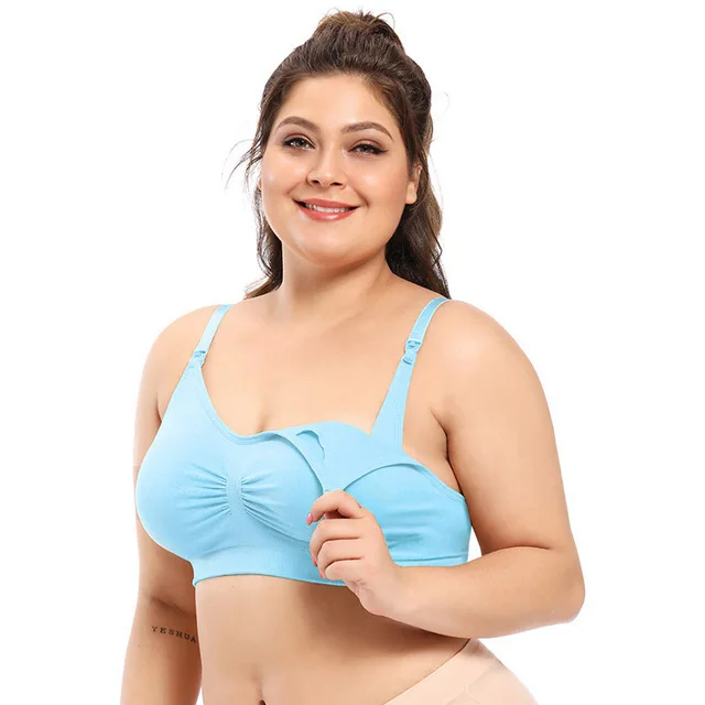 
Factory Price Breastfeeding Elastic Supportive Maternity Bra Nursing Comfy Feeding Bra Plus-size Pregnant Nursing Bra 