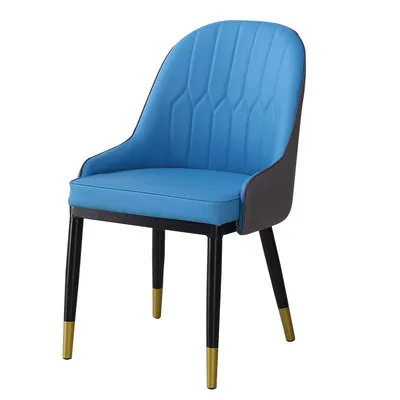 Living Room Luxury Wholesale Modern Home Furniture Metal Legs Optional Color PU Leather Dining Chairs