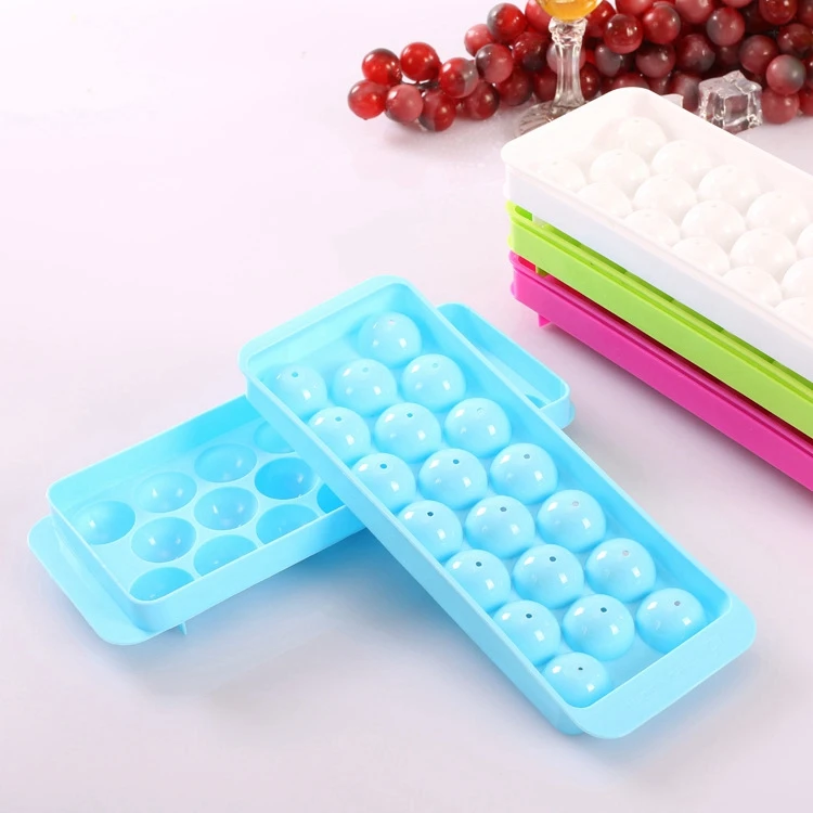 Hot selling new silicone ball shaped ice cube tray silicone ball ice cube container plastic ice making mold for summer