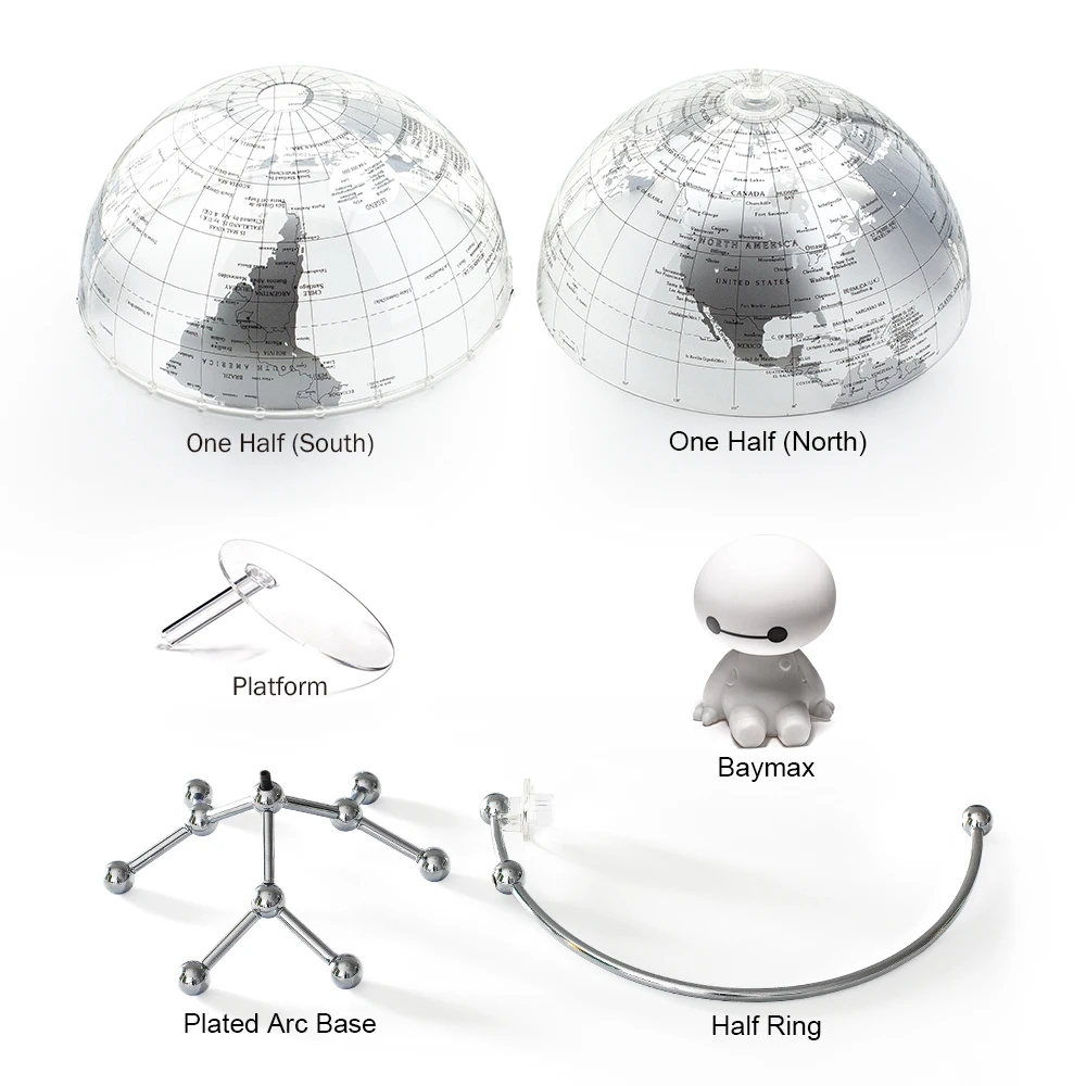 Wellfun 2024 New Product Ideas Home Office Decor Gift Transparent Rotating Novelty Gifts Globe Earth Globe Decor Globe