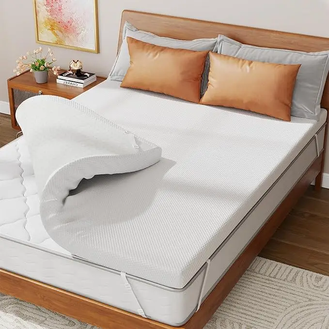 Best Price 3-Inch Cooling Gel Memory Foam Mattress Topper Convertible Egg Pad with Removable Cover for Hotel Apartment