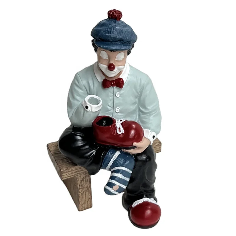custom made souvenir home decorative tabletop polyresin cartoon joker action figure resin clown figurine