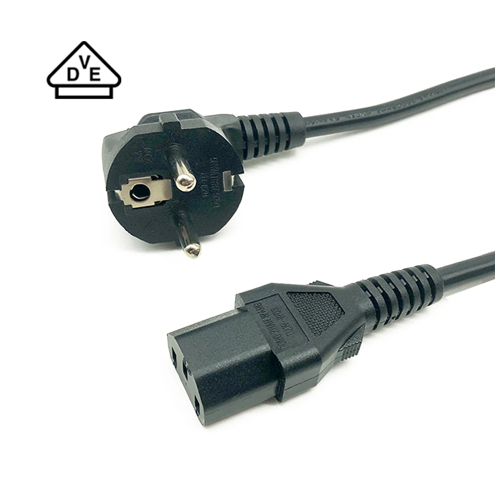 Одобрено немецкой электротехнической асоциацией перечисленных 1 5 м 16A 250V CEE 7/7 H05VV-F 0.75mm2 Евро 3 Pin ЕС ПК компьютер AC адаптер IEC C13 шнур питания свинца