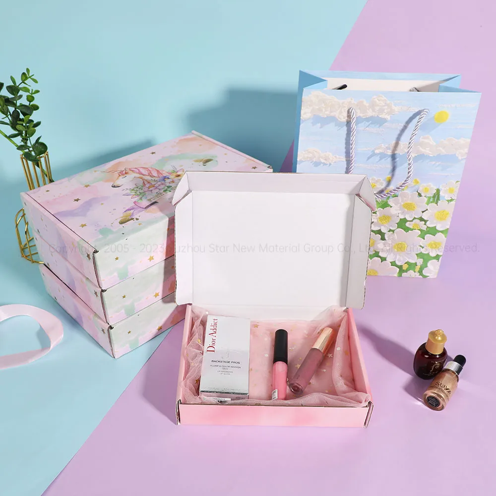 Cardboard Gift Boxes for Small Business Shipping, Christmas Recyclable Corrugated  Box Mailer Small Shipping Box