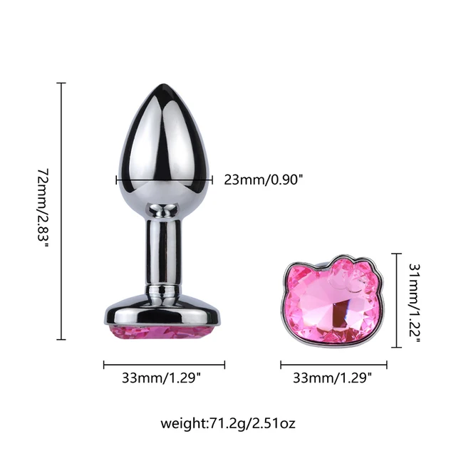 Adult Product Jewelry Stainless Steel Heart Diamond Vagina Metal Sex Toys Anal Butt Plug For Women Men Couple