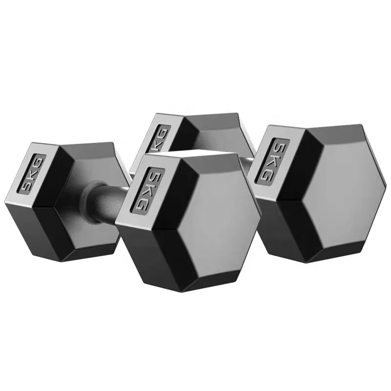  Оптовая продажа спортивный тренажер для мышц фитнеса противоскользящий чугунный резиновый погружной шестигранный гантели в кг фунта делового использования