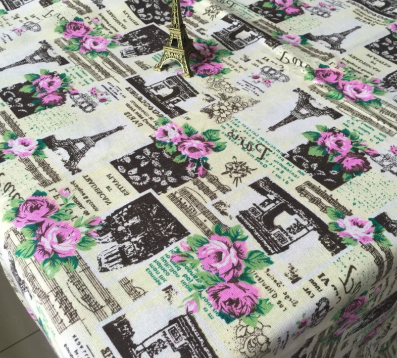 
Rose pattern high-quality French printed textiles hand-sewn tablecloths 