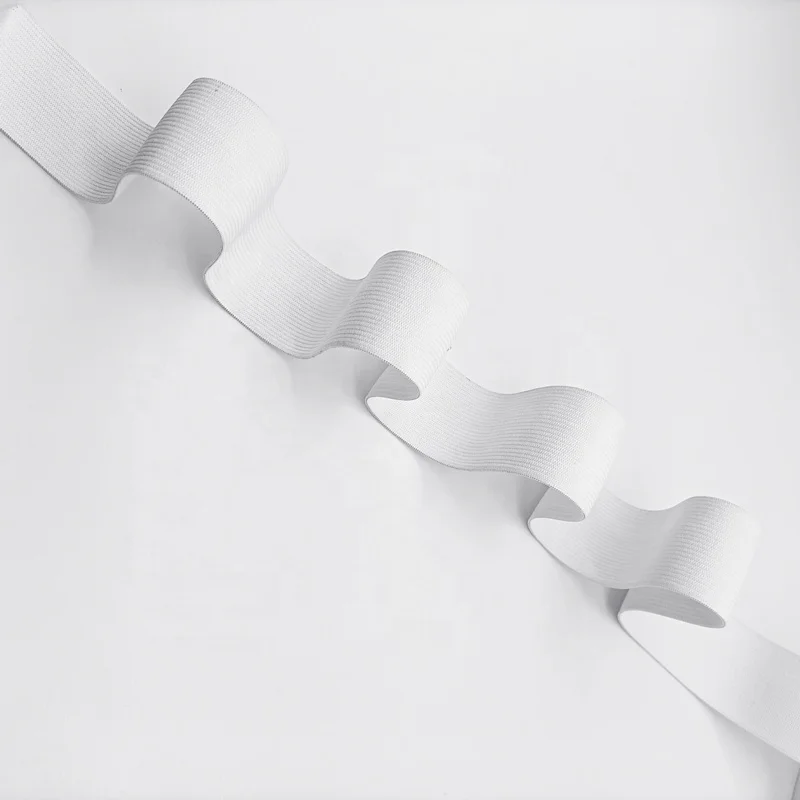Multi-width white elastic tape black knitted elastic webbing Used for sewing garments and shoes