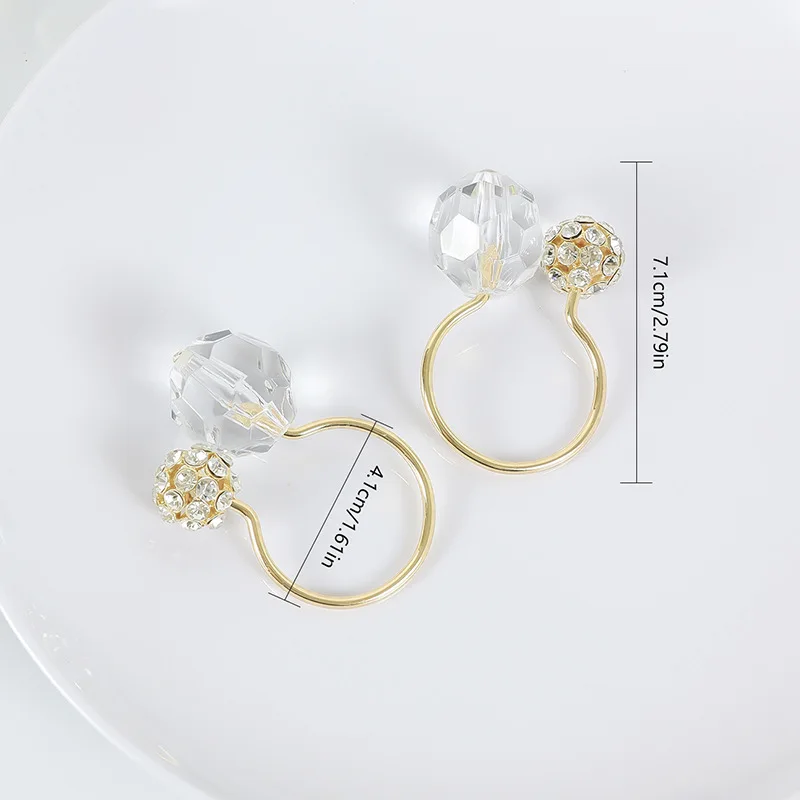 Elegant Wedding Use Diamond Napkin Ring Glitter Metal Napkin Holders for Table Decor