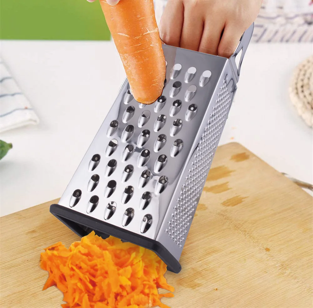 Box Grater 4-sided Cheese Grater for kitchen Stainless Steel Vegetable Grater