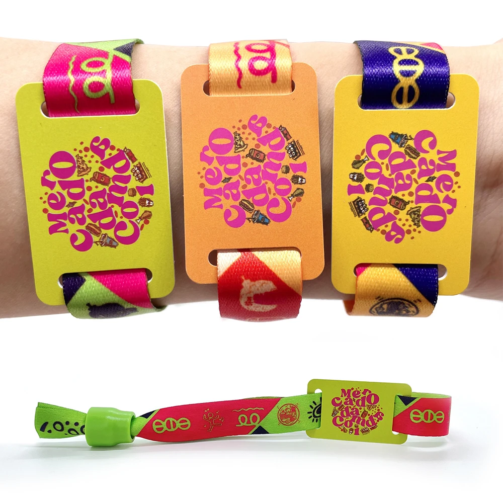 RFID PVC card woven wristband tag access control system heat transfer NFC wristband activity music festival