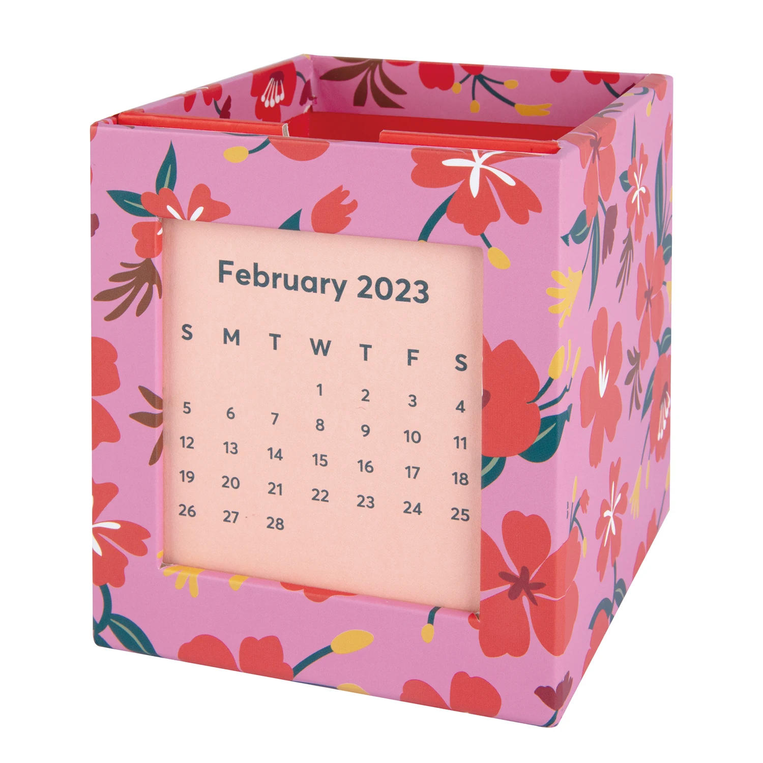 Custom Multicolor Office Fashion Desktop Pen Holder With Calendar