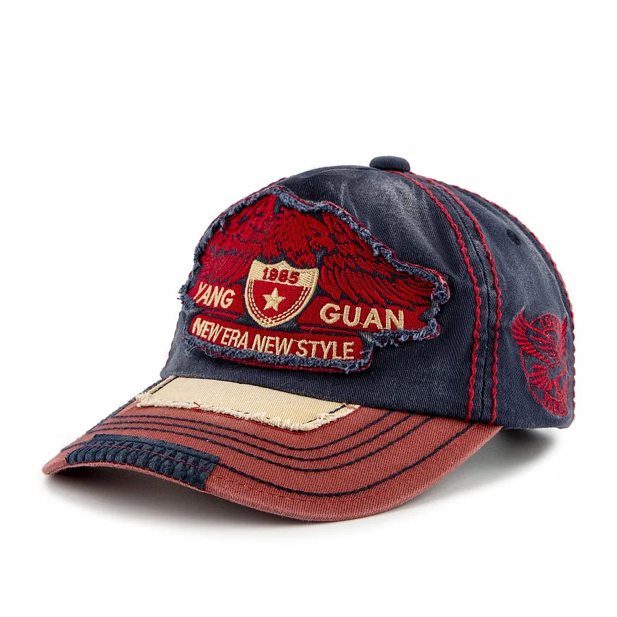 Stick cloth embroidery letter stick soft top ball hat men washed curved eaves cap sun protection sun hat