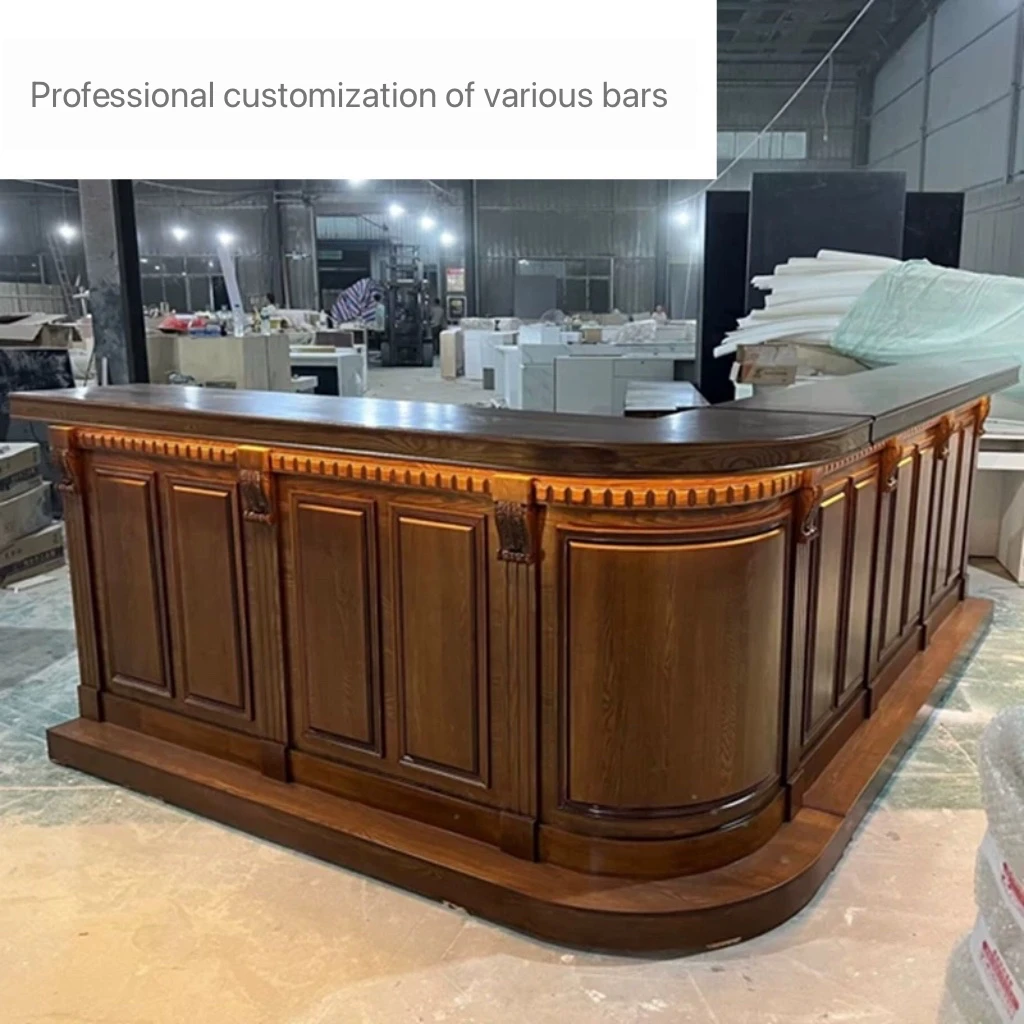 American Vintage wood Custom Cashier Front Desk Cafe Coffee Shop Counter Food Display Bakery restaurant bar counter
