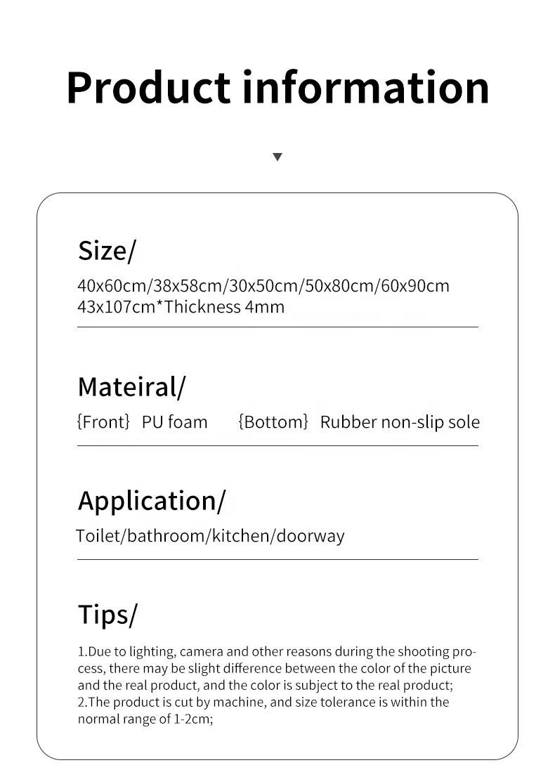 Wholesale Custom Bathroom Anti Slip Absorb Bath Mat Super Absorbent Floor Mat