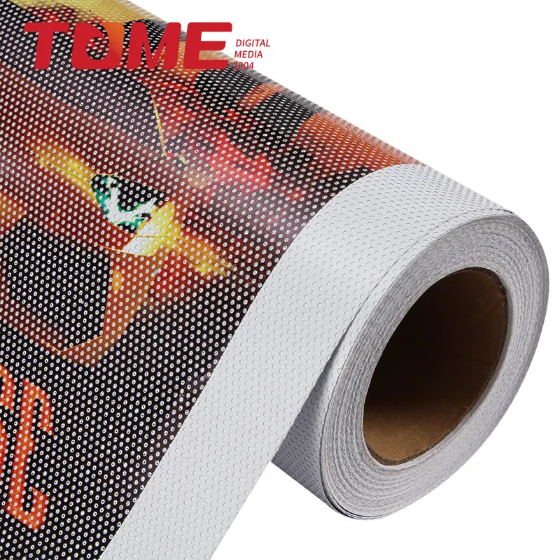 Chinese supplier privacy Protection pvc printable self adhesive vinyl window Solar Film / One way vision film/Perforated Vinyl