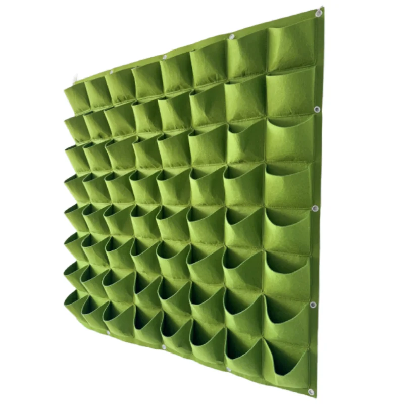 ECO-friendly Garden Planter Nursery  Felt Vertical Grow Bags with Pockets Felt Wall Planting Bag for Flower