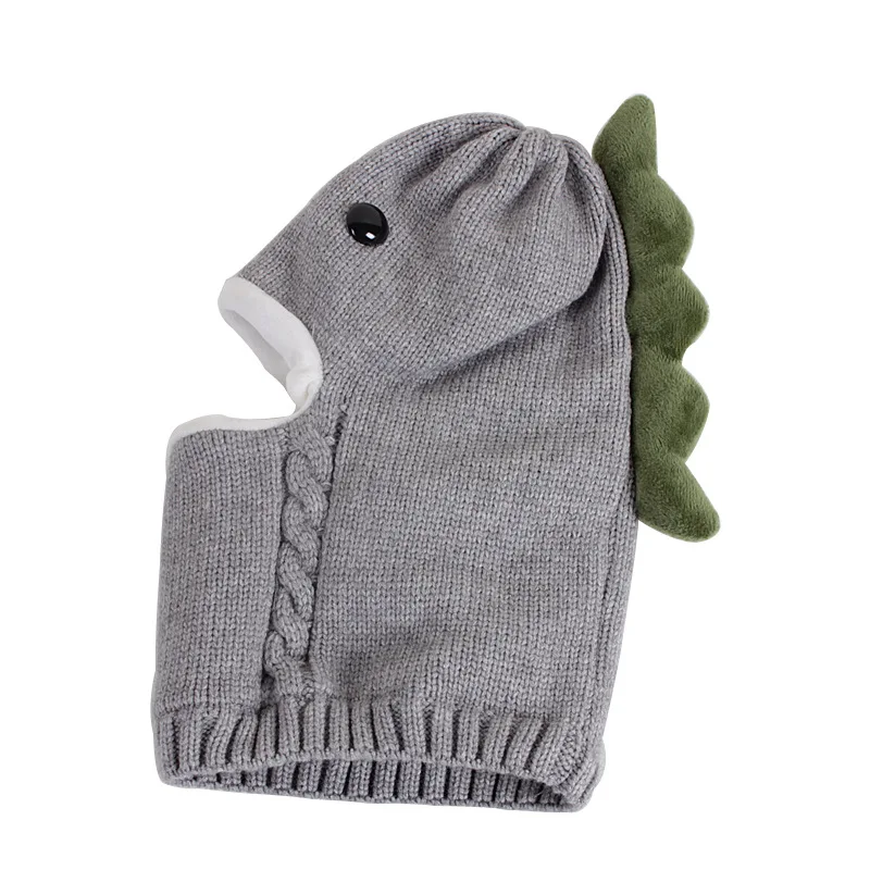 Wholesale Kids Knitted Hat Infant Thick Hooded Scarf Toddler Baby Winter Hat Scarf Warm Cap