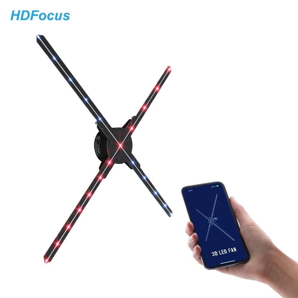 HDFocus 65 см 3d Голограмма рекламный вентилятор Wifi голограмма светодиодный с разрешением HD