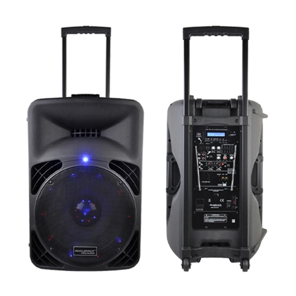 Accuracy Pro Audio CSM15AMFQ-V2BP-BT 15 inch 100W home dj USB Rechargeable Portable power Active Speaker 15