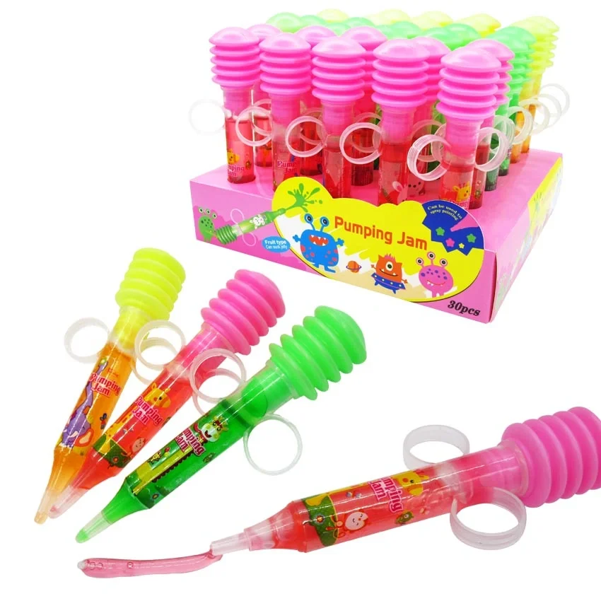 wholesale custom halal crazy fruit jam jelly syringe candy from china