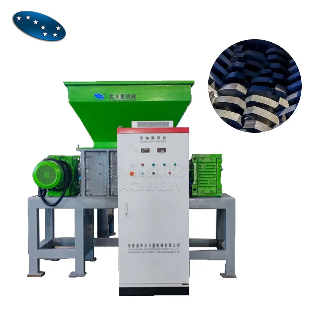 Hollow oil bucket recycling double shaft shredder