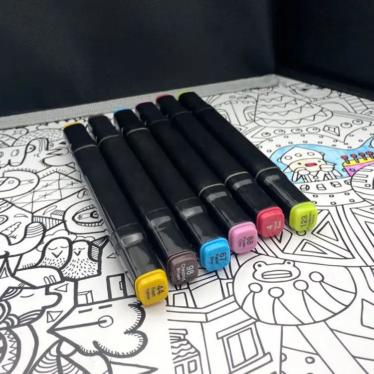 Manufacturer wholesale eco friendly 60 80 100 alcohol-based ink marker set marcadores a base de alcohol punta pincel rotulador