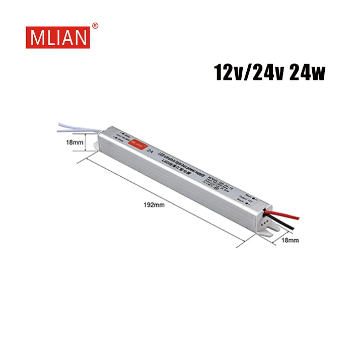 12V/24V DC IP20 Ultra Slim Lighting Box 18W 24W 36W 48W 60W 72W LED Lighting Driver 18W Switching Power Supply