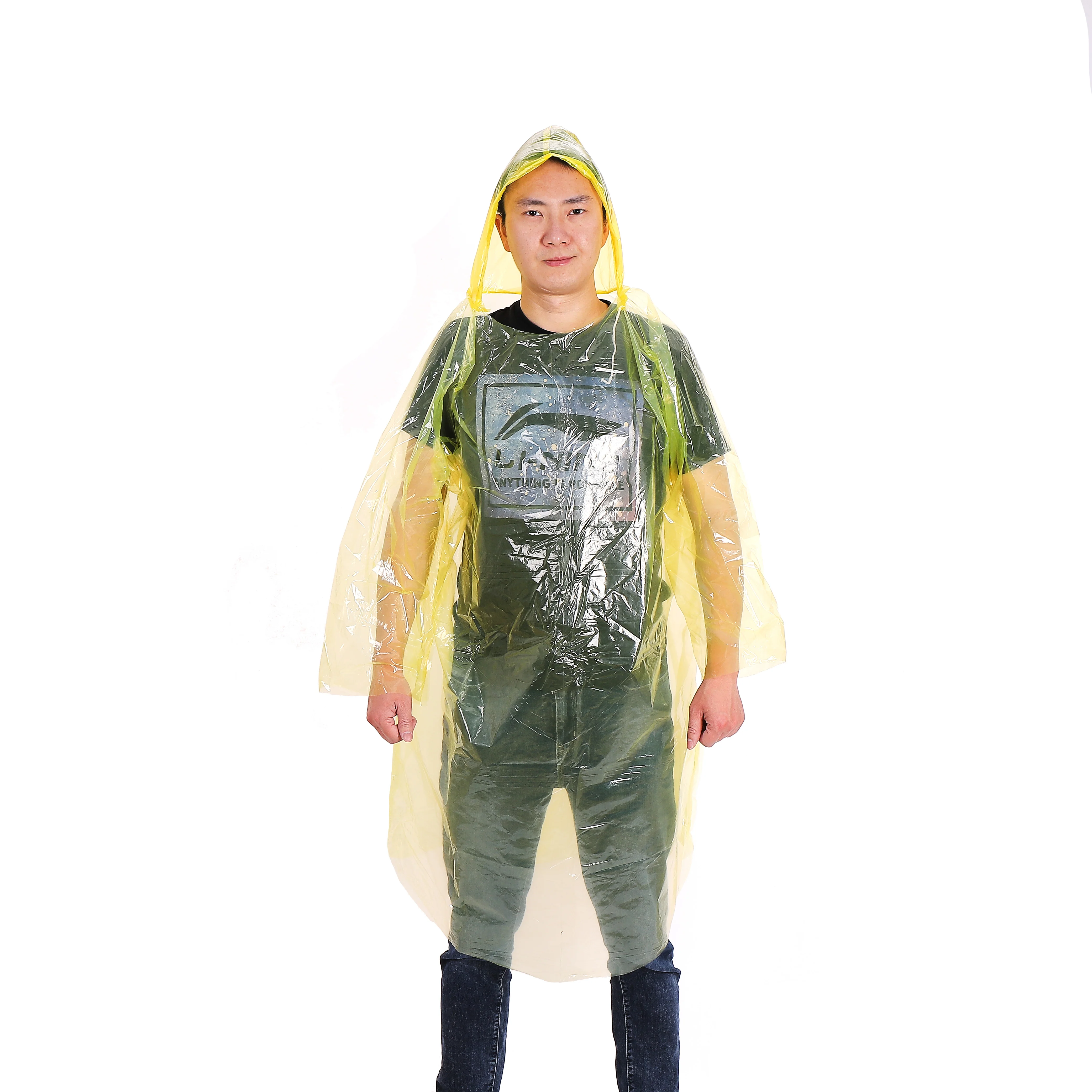women men kids raincoat customized cheap fashion disposable PE material waterproof rainwear