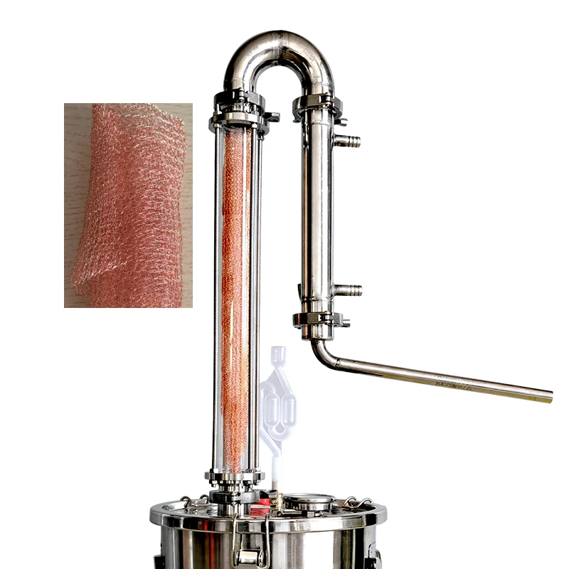 12L 304 stainless steel Household Alcohol Distiller Vodka Whiskey rum distiller Crystal copper mesh reflux column Private winery
