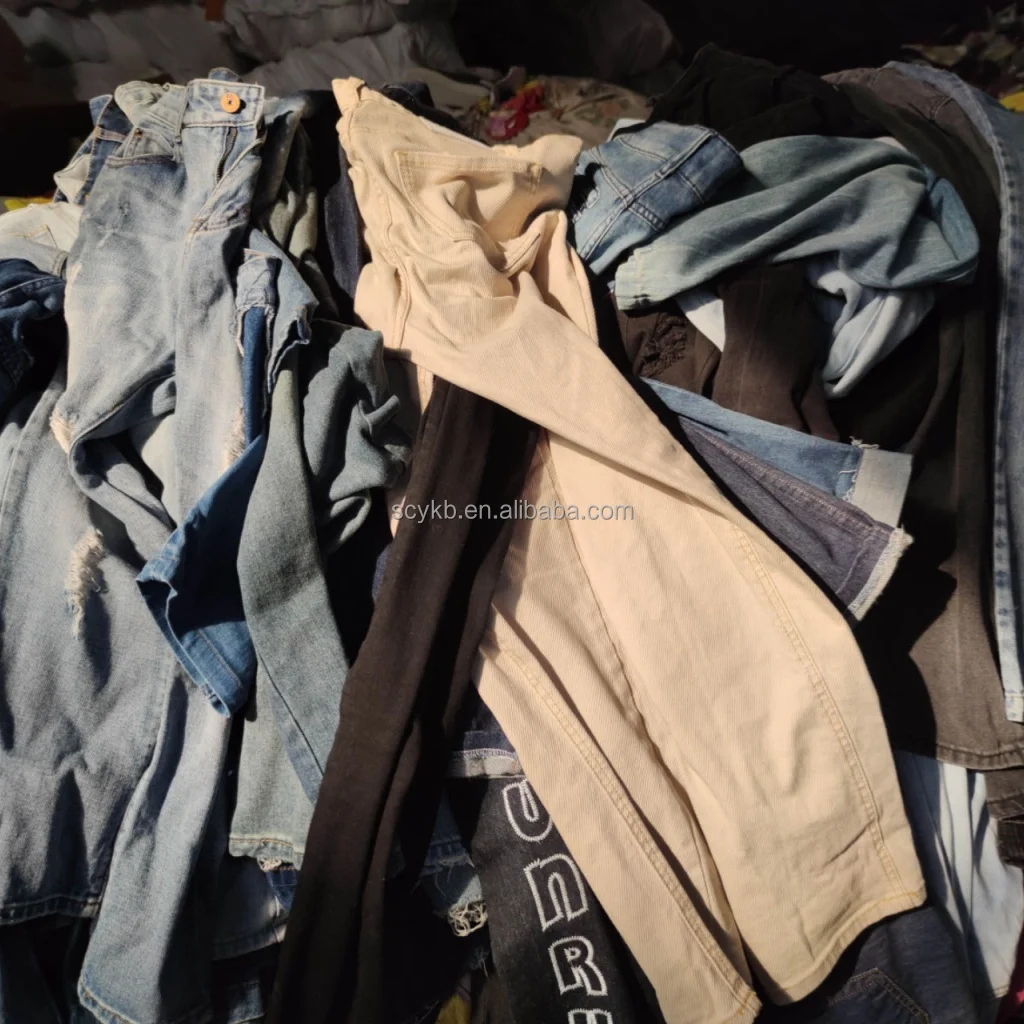 C14 Used clothes jeans in bales pretty color wholesale mixed color in bale second hand assorted bulk for men pants
