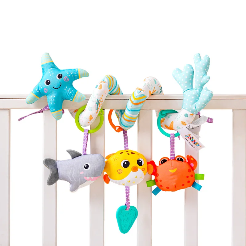 2024 New Kid Plush Baby Musical Bed Rattle Pram Animal Hanging baby stroller activity Spiral Toy for crib cradle