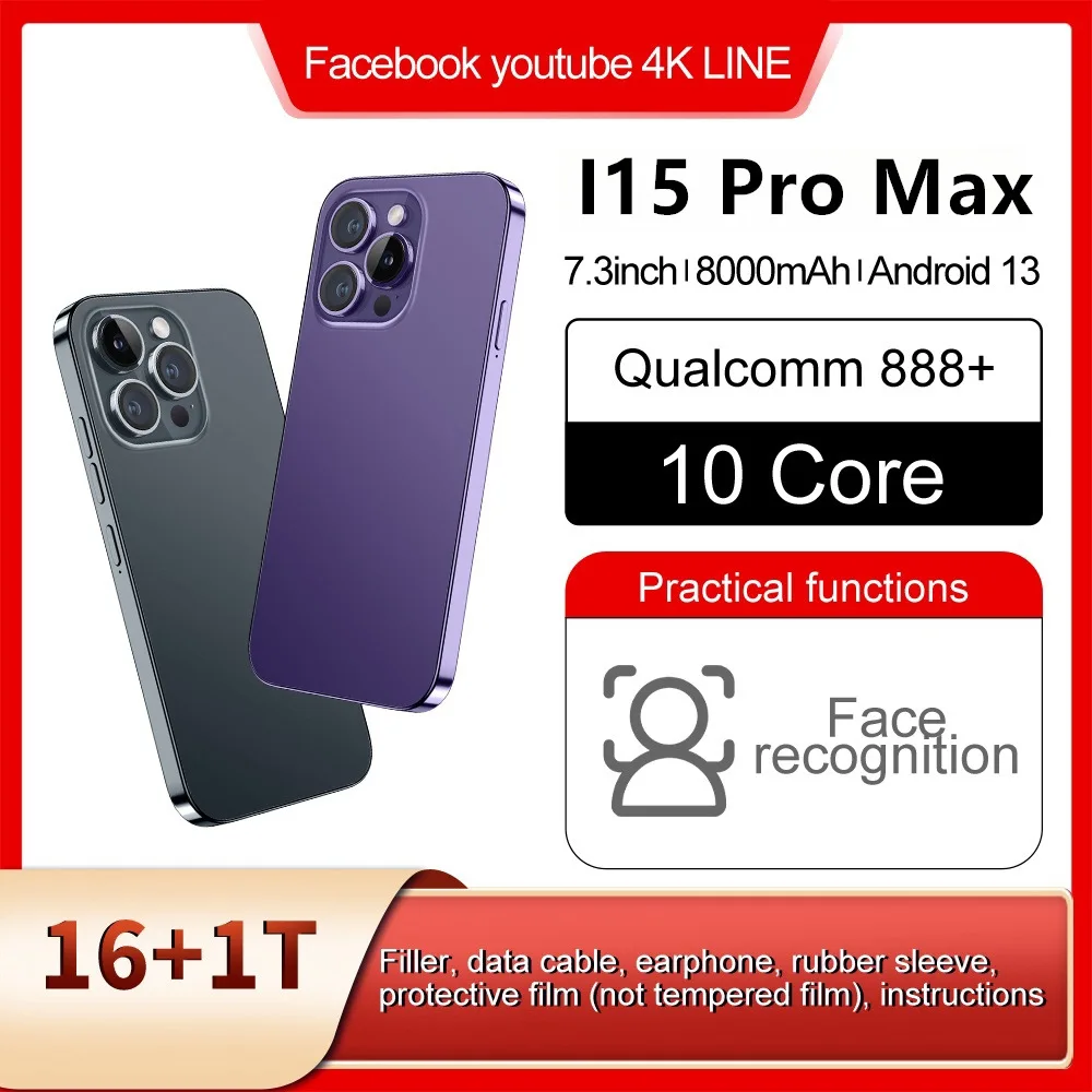 Оригинальный телефон 15pro max Clone 15 Pro Max Celular смартфон 5g 512gb 256GB 1TB Мобильный