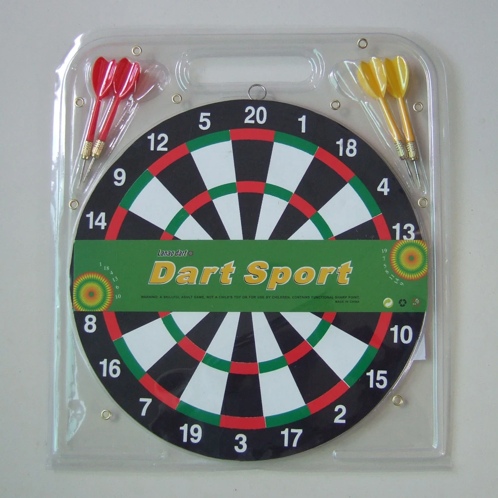 High Quality Paper Black Dartboards With Double Side Games And Steel Tip Darts With 4 Darts Game