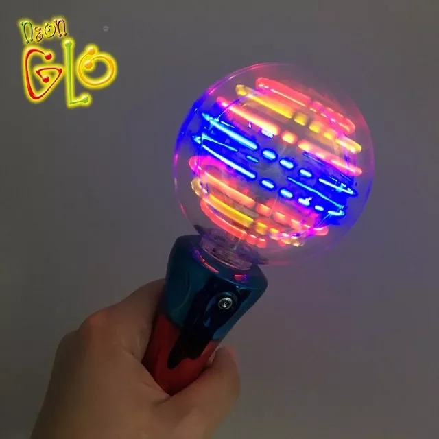 Light Up Spinning Wand LED Electronic Spin Toy Magic Ball Spinning Light Wand Boys Spinner Wand July 4th