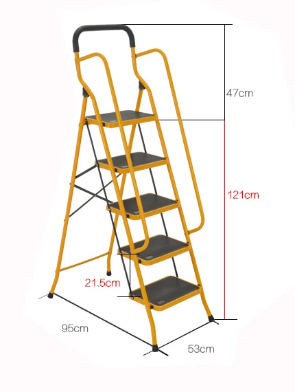 Безопасность 4 ступенчатая стальная лестницы с поручнем