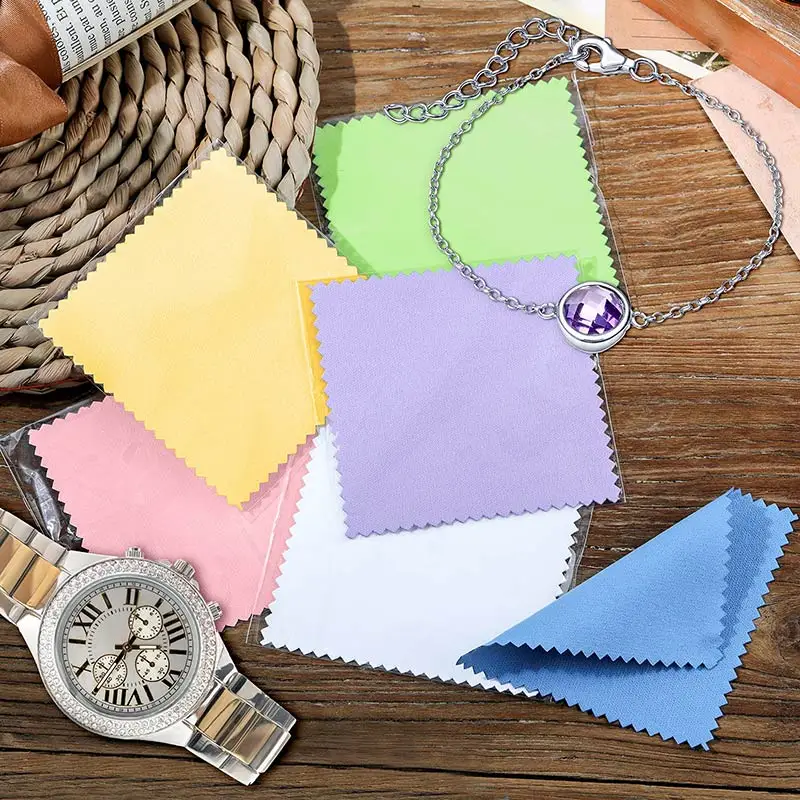 Wholesale Custom Soft Microfiber Custom Logo/Packaging Jewelry Polishing Cloth With Anti Tarnish Agent For Sliver Jewelry