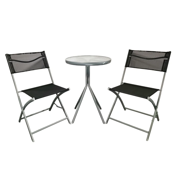 
Wholesale 3pcs Folding Garden Outdoor Furniture Patio Bistro Chair Table Set 