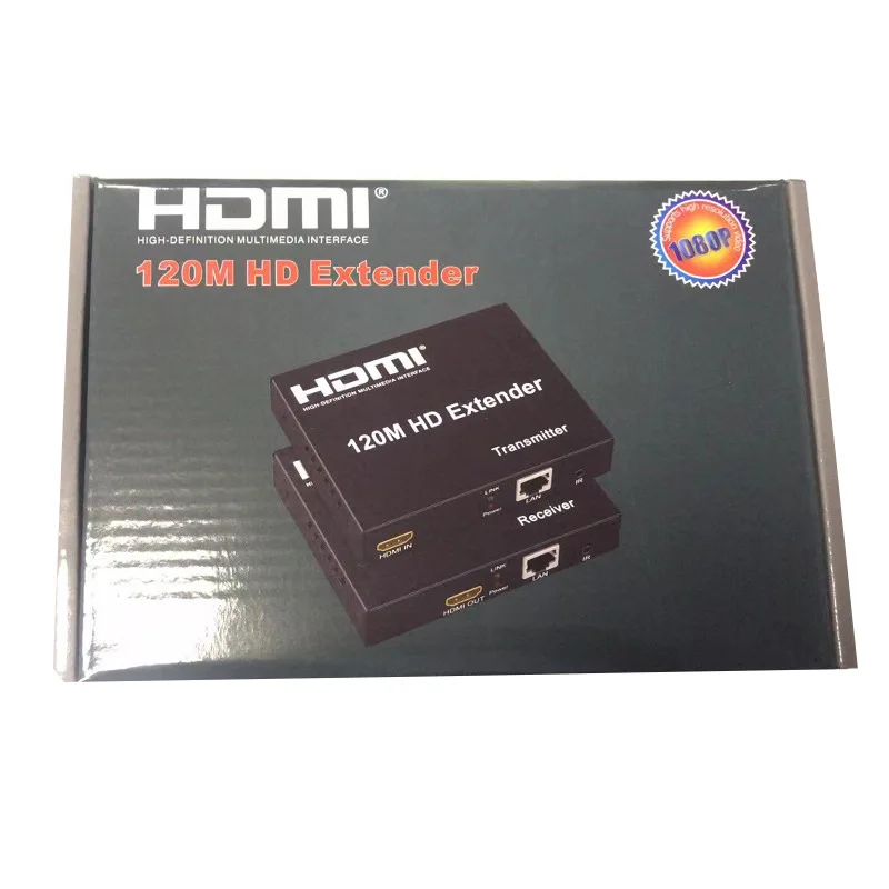 1080P HDMI Extender 120m Over Cat5e/6 RJ45 Ethernet Extend 120M Transmitter Receiver Video Audio Device