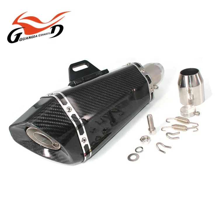 Углеродное волокно шестигранный стальной стиль с белым кулоном выхлопной глушитель/Глушители
