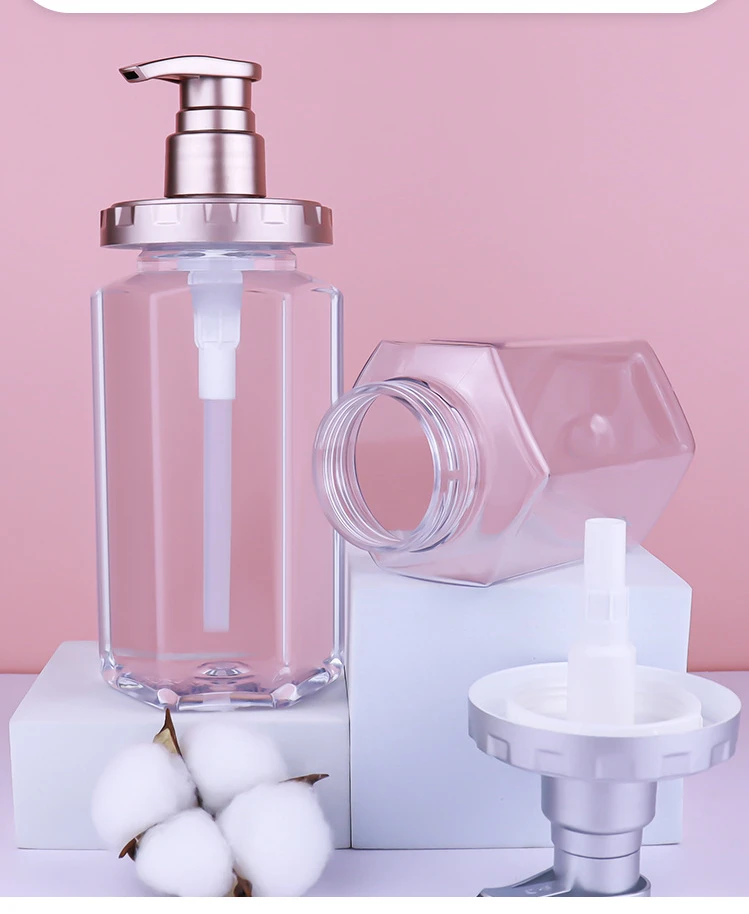 Manufacturers Of High-grade Shower Gel Empty Bottle Body Hand Lotion Bottle Package Press Dispensing Hexagonal Shampoo Bottles