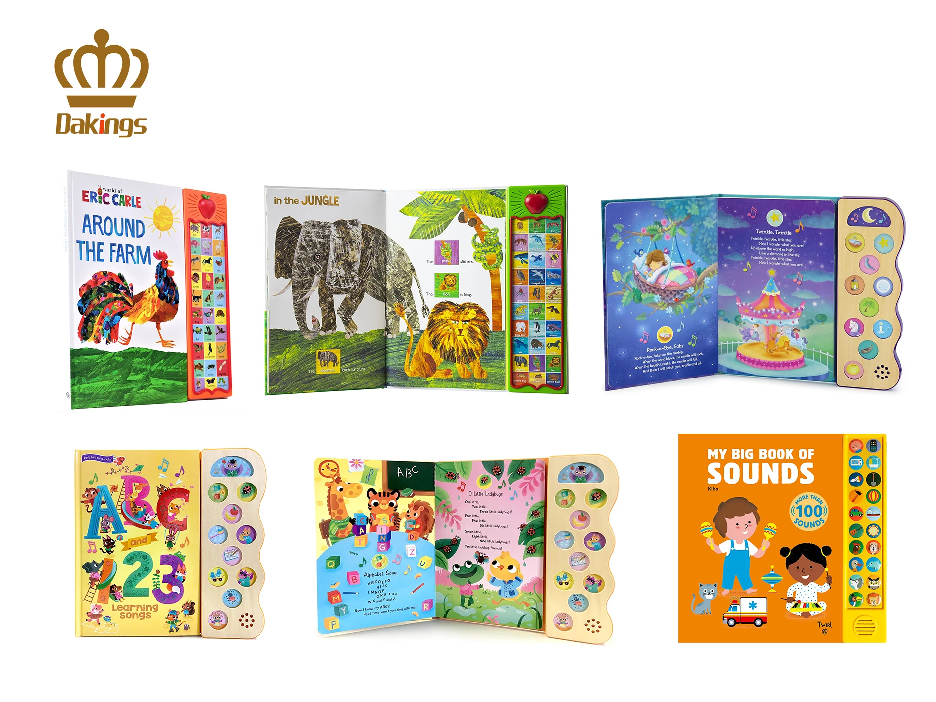 Напечатанная на заказ аудиодоска книга для детей в твердом переплете музыкальная звуковая детская с аудио